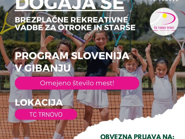 Vabilo k prijavam na brezplačne rekreativne vadbe – Slovenija v gibanju